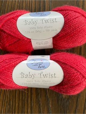 2 Alpaca With a Twist Baby Twist Yarn - Vibrant Red